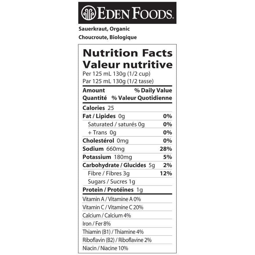 EDEN ORGANIC SAUERKRAUT ORGANIC, 796ML