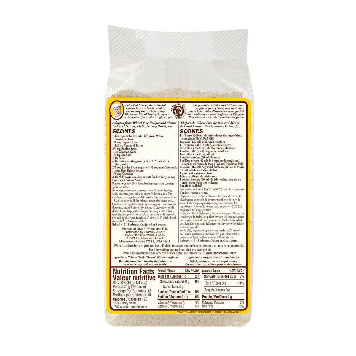 Sweet White Sorghum Flour - 623 g