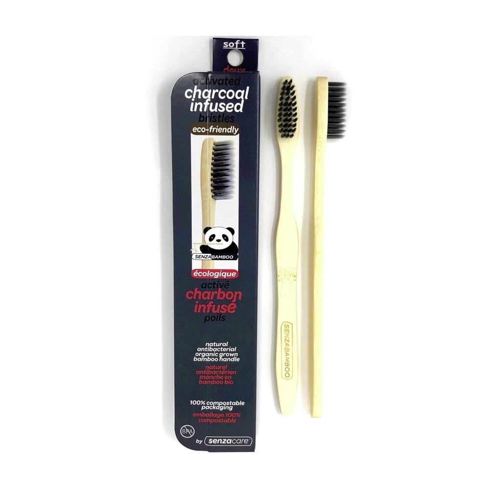 TOOTHBRUSH w ACTIVATED CHARCOAL - SOFT
