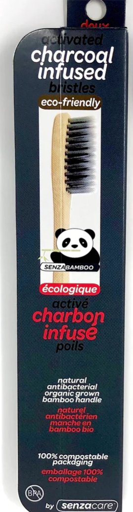 TOOTHBRUSH w ACTIVATED CHARCOAL - SOFT