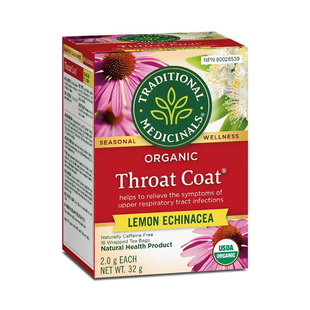 TRADITIONAL MEDICINALS TEA THROAT COAT LEMON - 16 BAGS