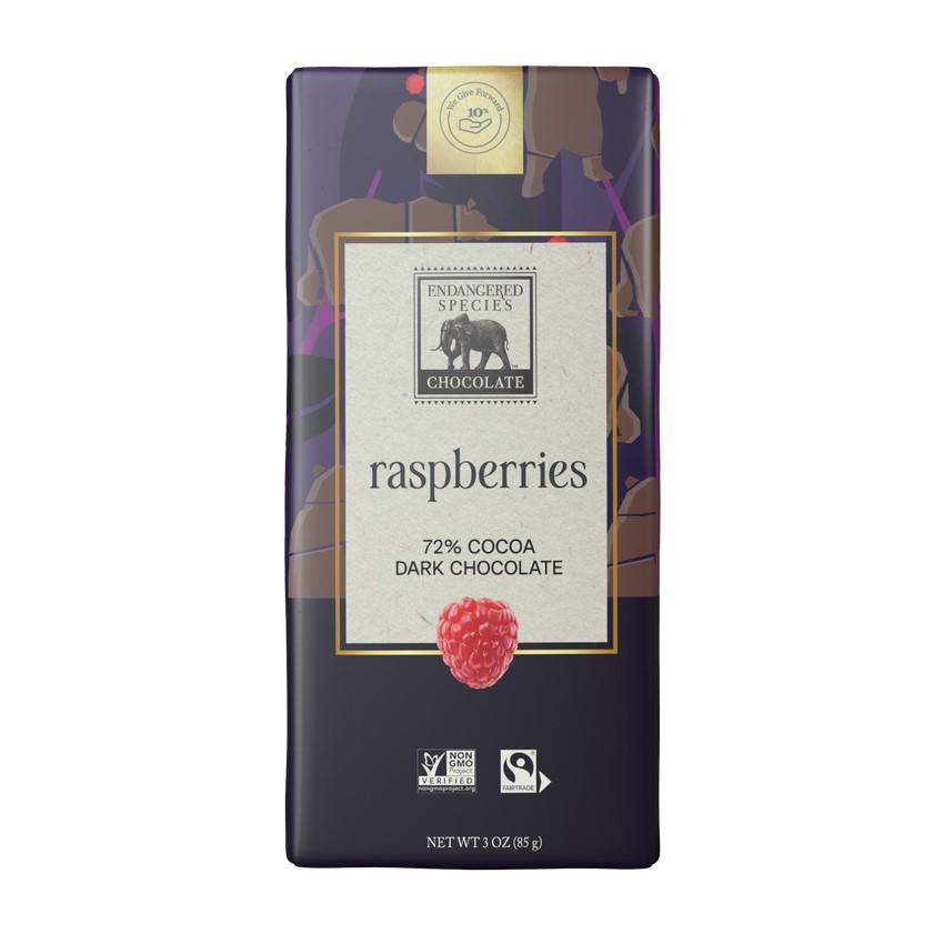 ENDANGERED SPECIES CHOCOLATE CHOCOLATE DARK RASPBERRY, 85G