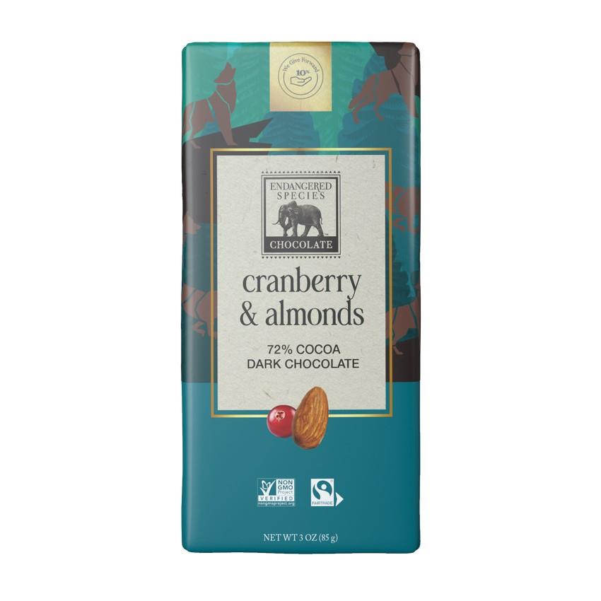 ENDSPE DARK CHOC CRANBERRY & ALMOND - 72% / 85g