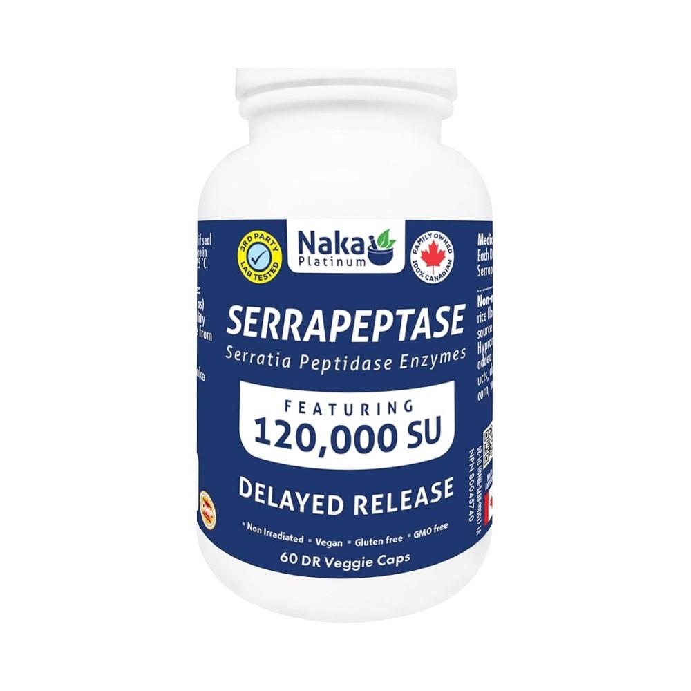 NAKA SERRAPEPTASE - 120,000 SU / 60 DELAYED RELEASE VCAPS