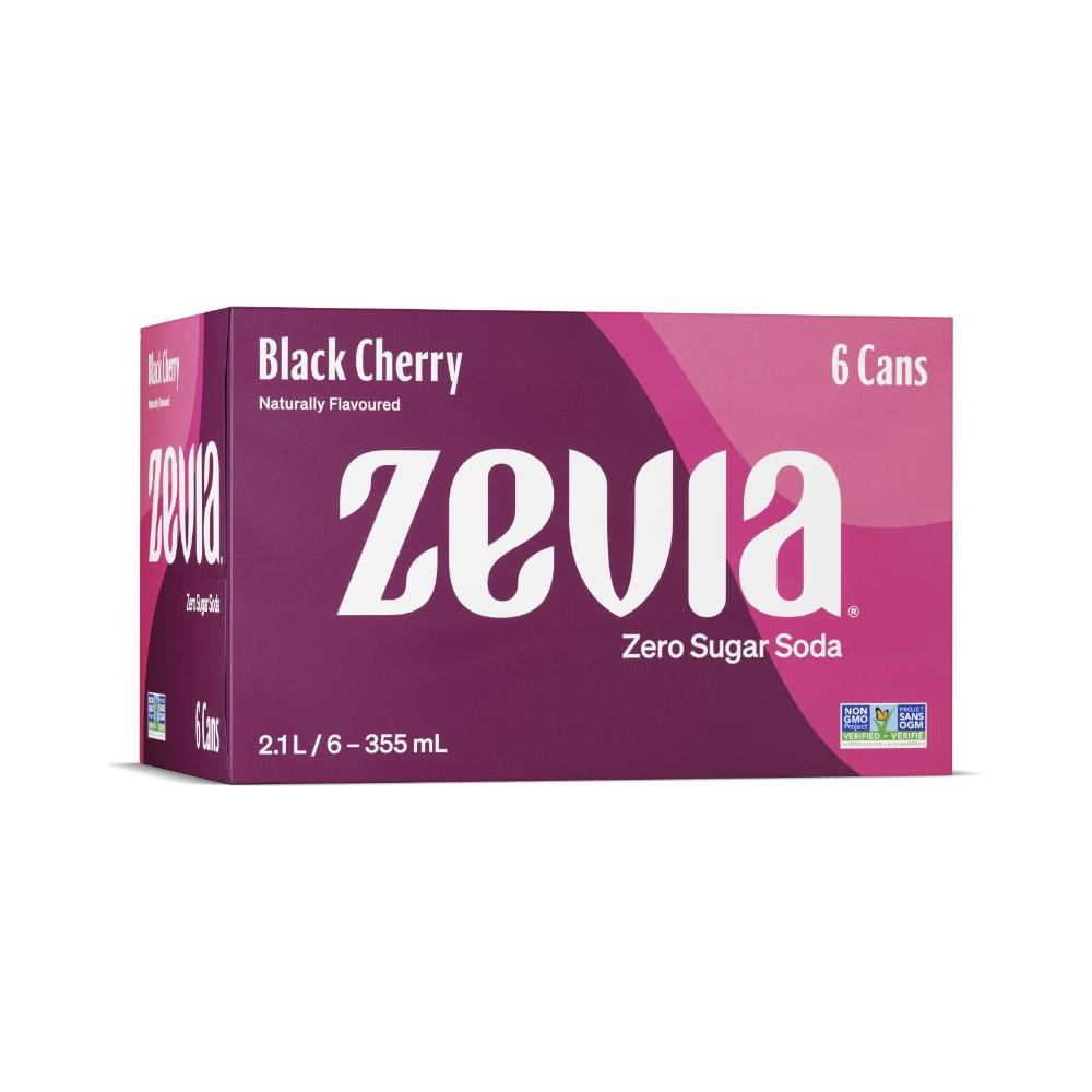ZEVIA SODA BLACK CHERRY - 6 PACK