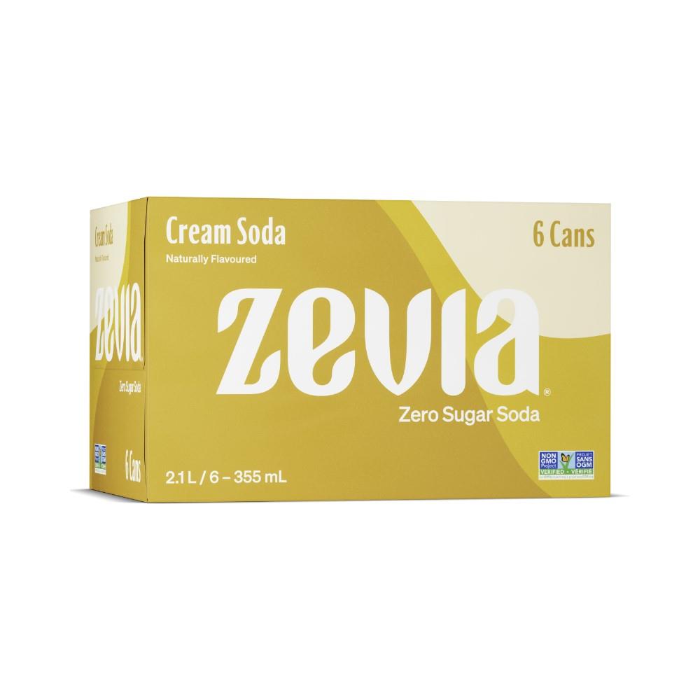 ZEVIA CASE SODA CREAM SODA, 6PK SUGAR FREE