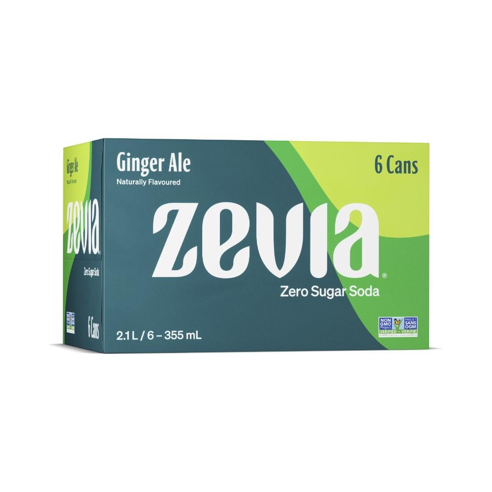 ZEVIA CASE SODA GINGER ALE, 6PK