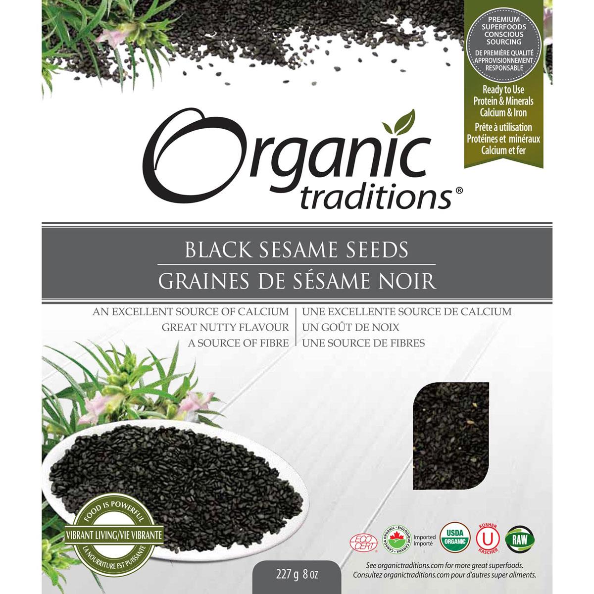 ORGANIC TRADITIONS SESAME SEEDS BLACK ORGANIC, 227G