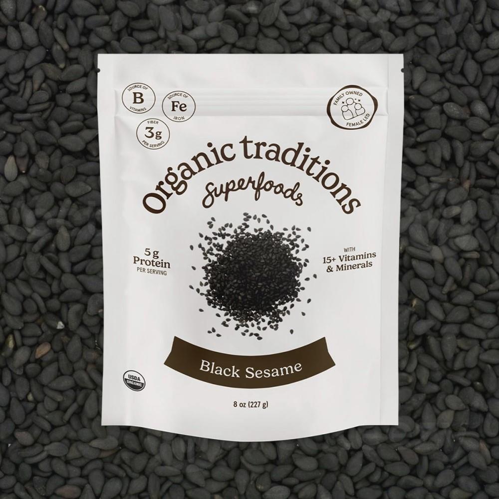 ORGANIC TRADITIONS SESAME SEEDS BLACK ORGANIC, 227G