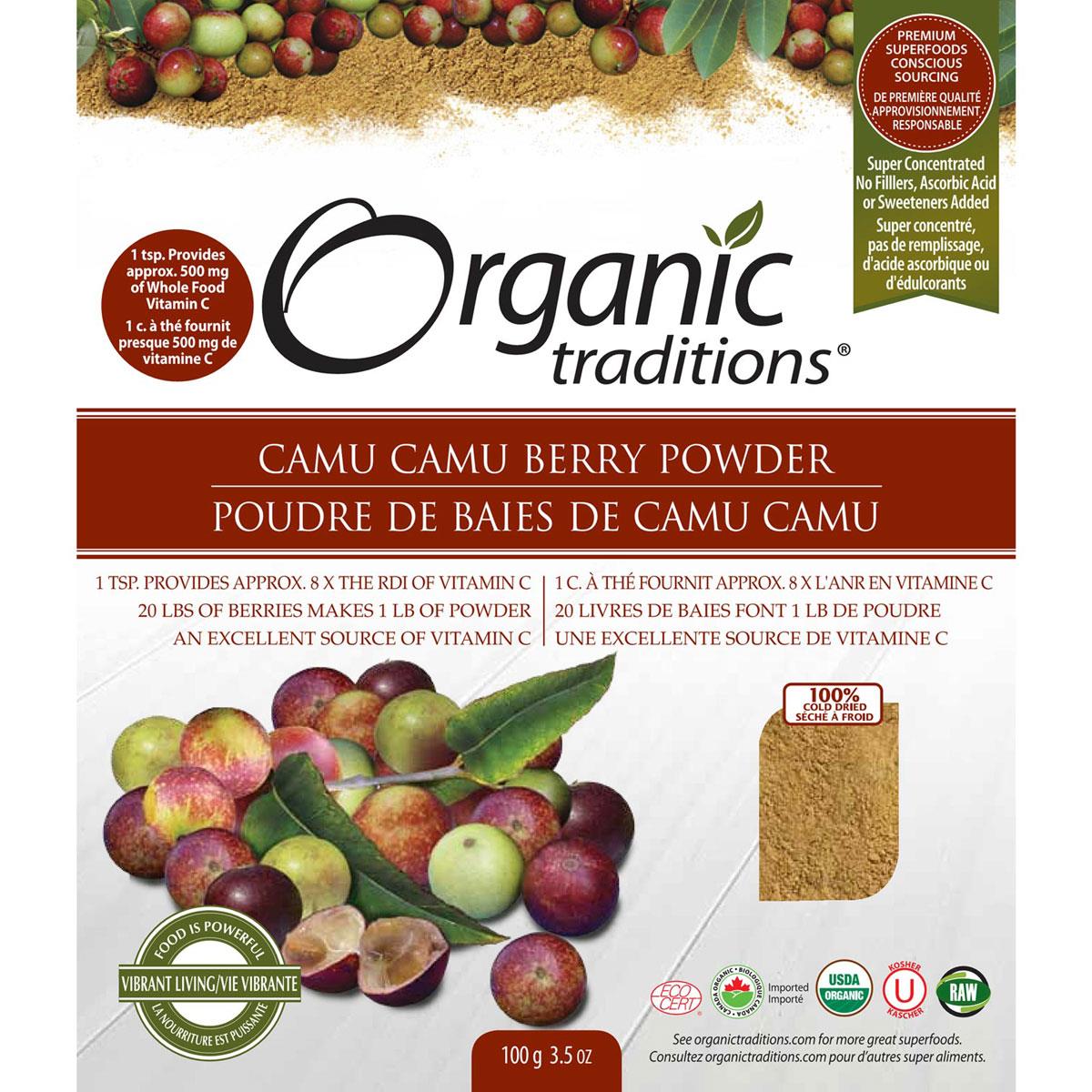 ORGANIC TRADITIONS CAMU CAMU BERRY POWDER, 100G