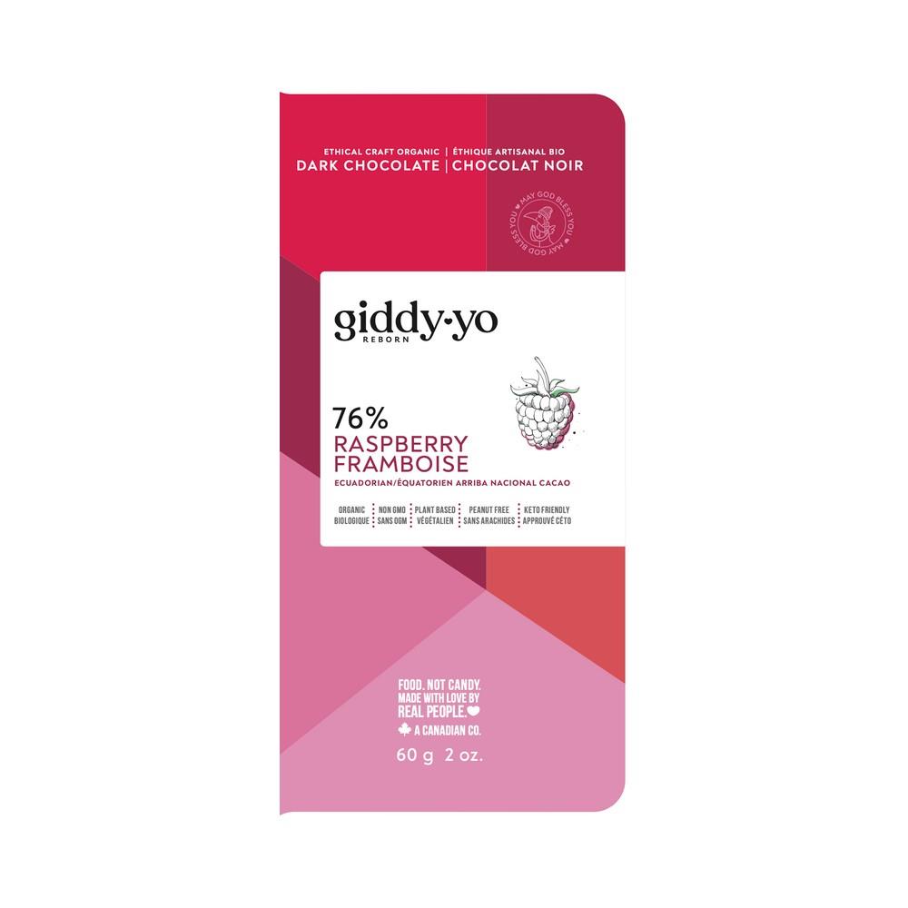 GIDDY YOYO RAW CHOC BAR RASP