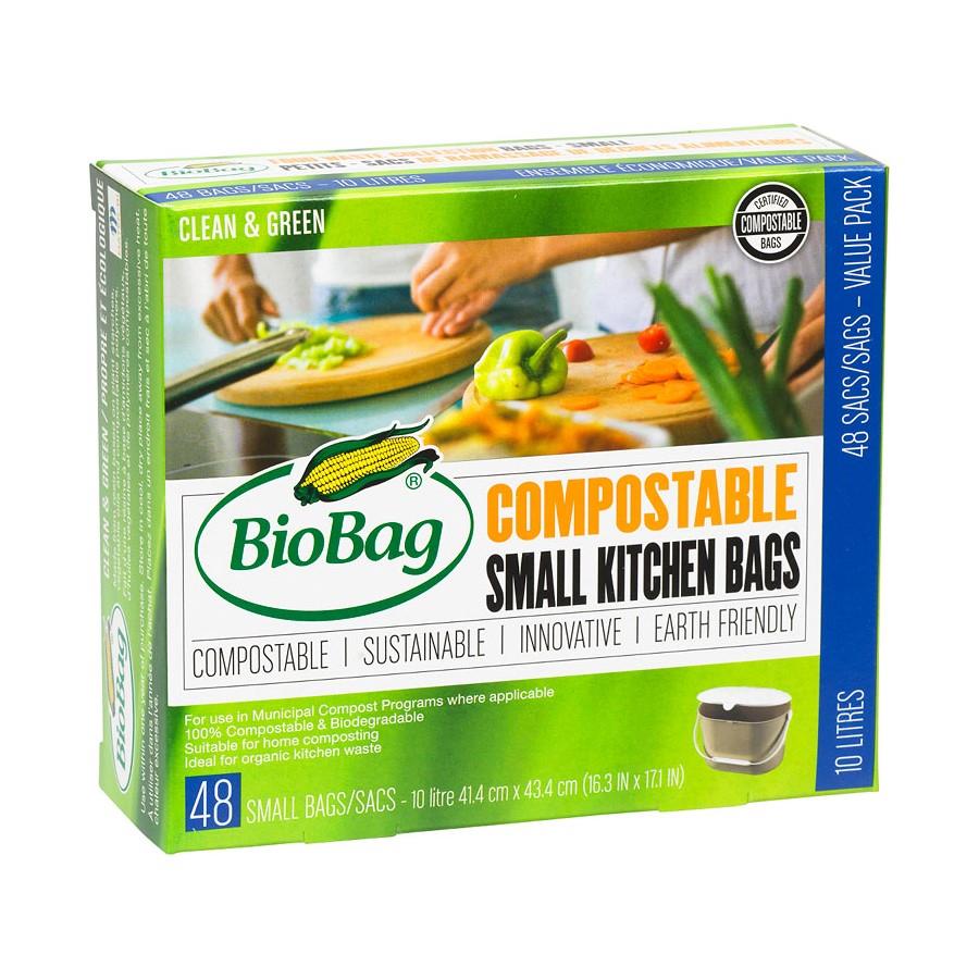 COMPOSTABLE SMALL KITCHEN BAGS - 48 BAGS / 41cm x 43cm