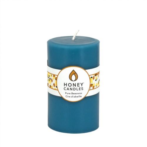 HC BEESWAX CANDLE TEAL 5"