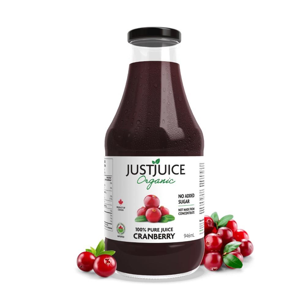 JUST JUICE ORGANIC CRANBERRY JUICE - 946ml