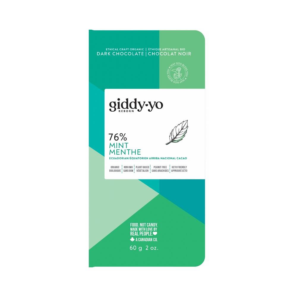 GIDDY YOYO RAW CHOC BAR MINT