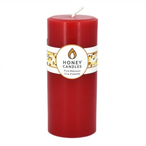 HC BEESWAX CANDLE RED 7"