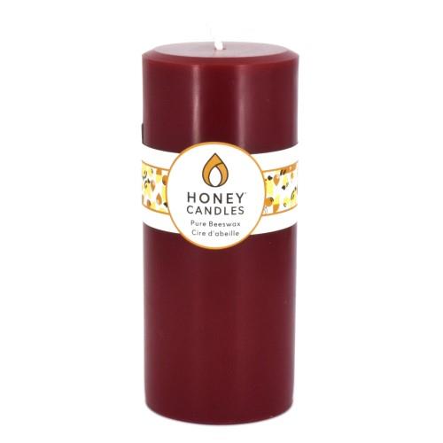 HC BEESWAX CANDLE BURGUNDY 7"