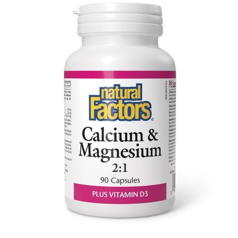 NATURAL FACTORS CALCIUM & MAGNESIUM w D3 2:1 90 CAPS