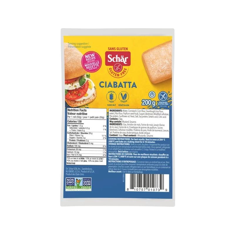 CIABATTA - WHITE / 4x50g ROLLS