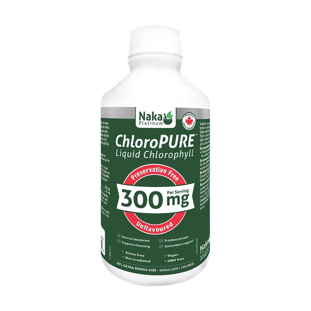NAKA CHLOROPURE CHLOROPHYLL 300MG BONUS 500+100 (600ML)
