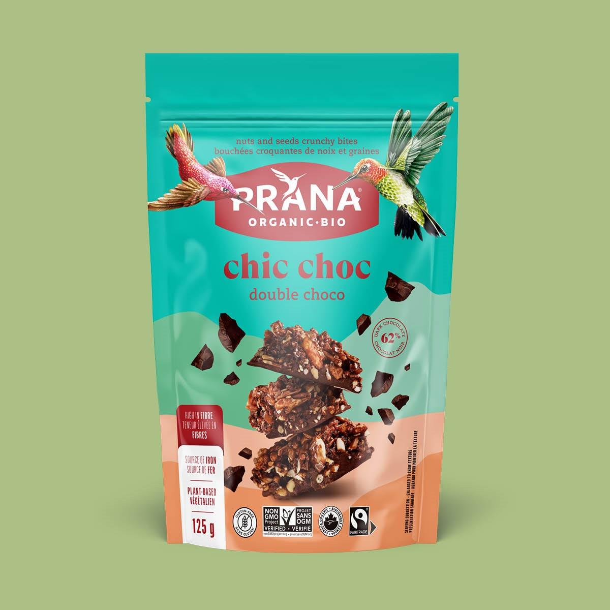 PRANA CHIC CHOC DOUBLE CHOCOLATE BITES 125G