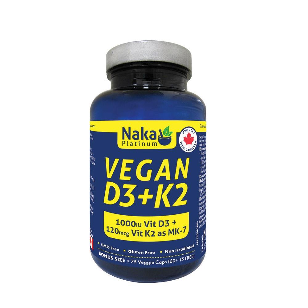 NAKA VITAMIN D3+K2 VEGAN BONUS 75VCAPS (60+15)