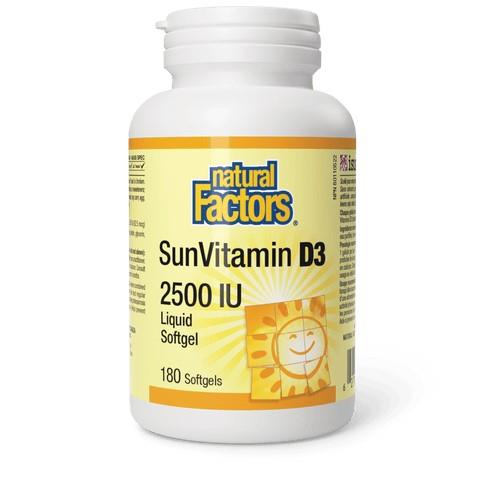 NATURAL FAFTORS VITAMIN D3 2500 IU 180SGELS