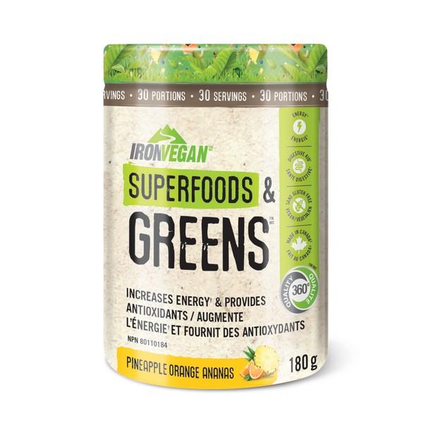 IRON VEGAN SUPERFOODS & GREENS - PINEAPPLE ORANGE / 180g