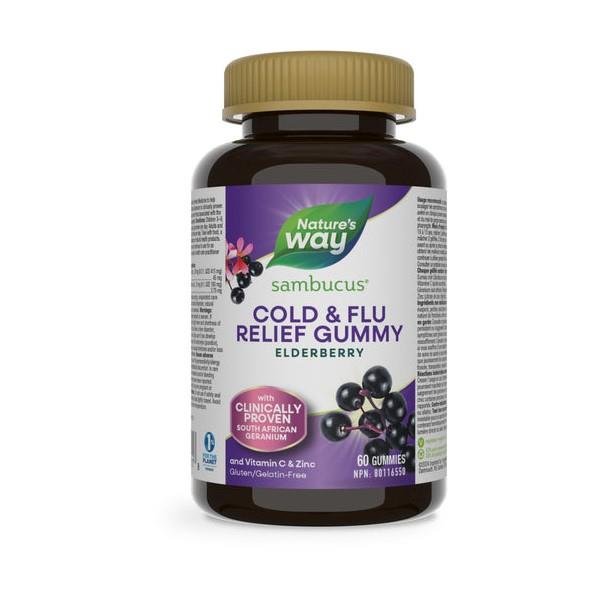 NATURE'S WAY SAMBUCUS COLD & FLU RELIEF 60 GUMMIES