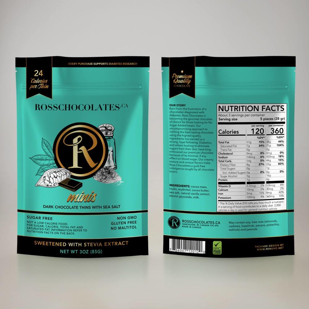 ROSS CHOCOLATES MINIS DARK w SEA SALT / 85G