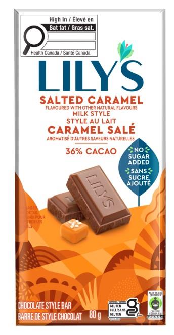 LILY'S MILK CHOC BAR SALTED CA 36% / 80g
