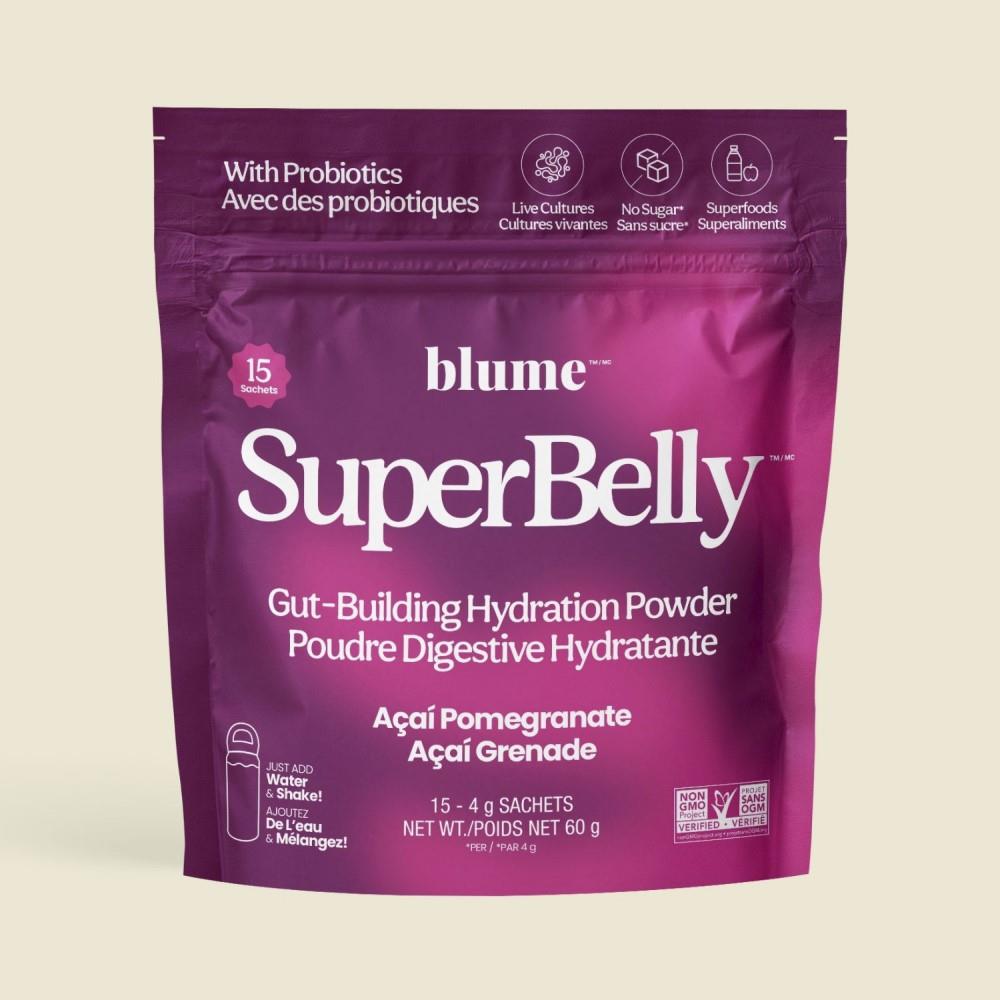 SUPERBELLY PROBIOTIC HYDRATION POWDER - ACAI POMEGRANATE / 15 PACKETS