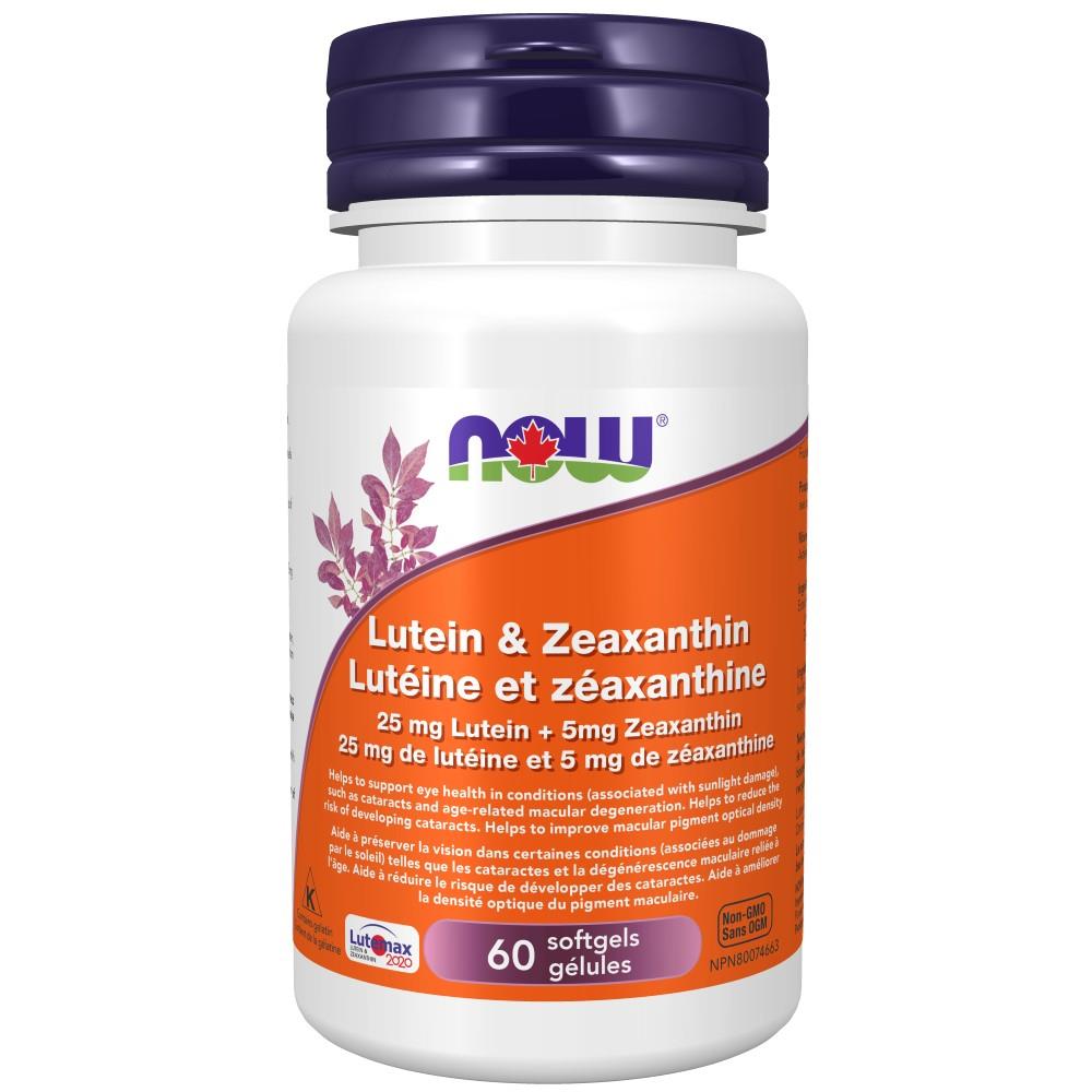 NOW LUTEIN & ZEAXANTHIN - 25mg/5mg / 60 SGELS
