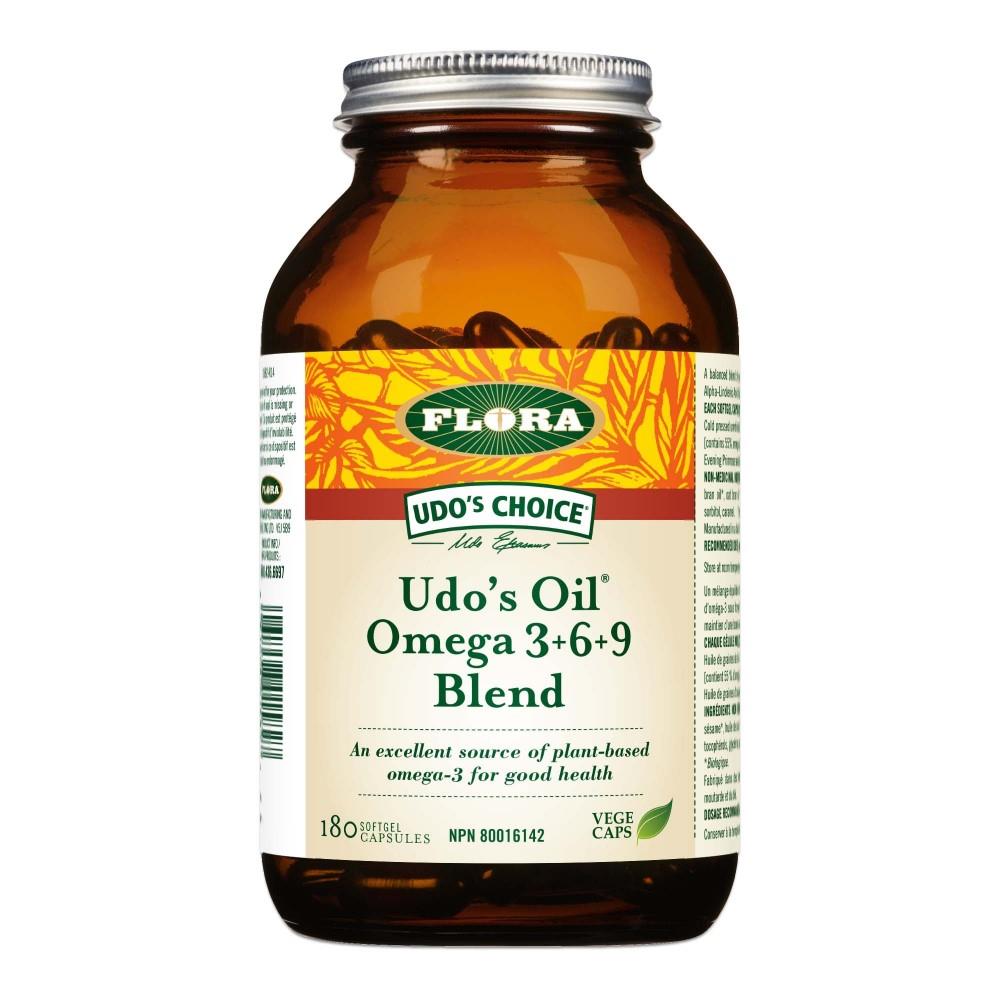 FLORA UDO'S OIL OMEGA 3+6+9 BLEND - 180 SGELS