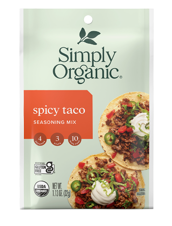 SIMPLY ORGANIC SEASONING SPICY TACO ORGANIC, 32G