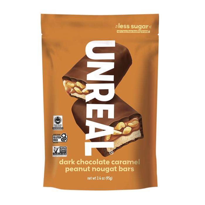 DARK CHOCOLATE CARAMEL PEANUT NOUGAT BARS - 95g
