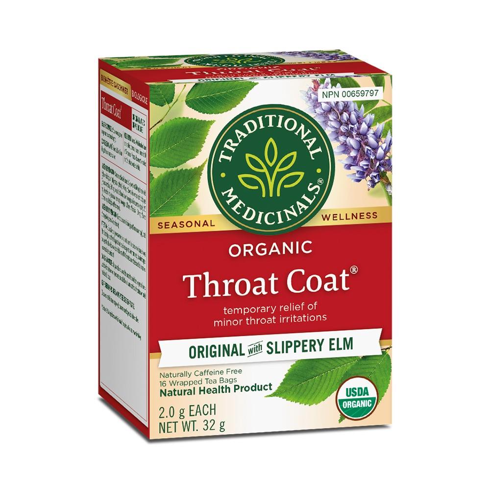 TRADITIONAL MEDICINALS TEA THROAT COAT SLIPPERY ELM - 16 BAGS