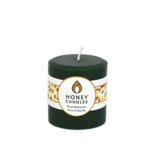 HONEY CANDLES BEESWAX RND PILLAR GREEN, 3"