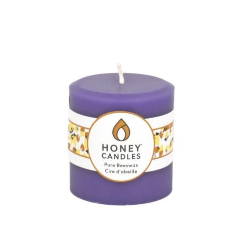 HONEY CANDLES BEESWAX RND PILLAR CROCUS, 3"