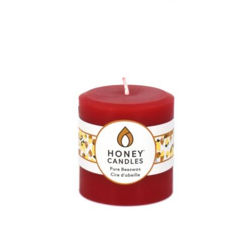 HC BEESWAX CANDLE RED 3"