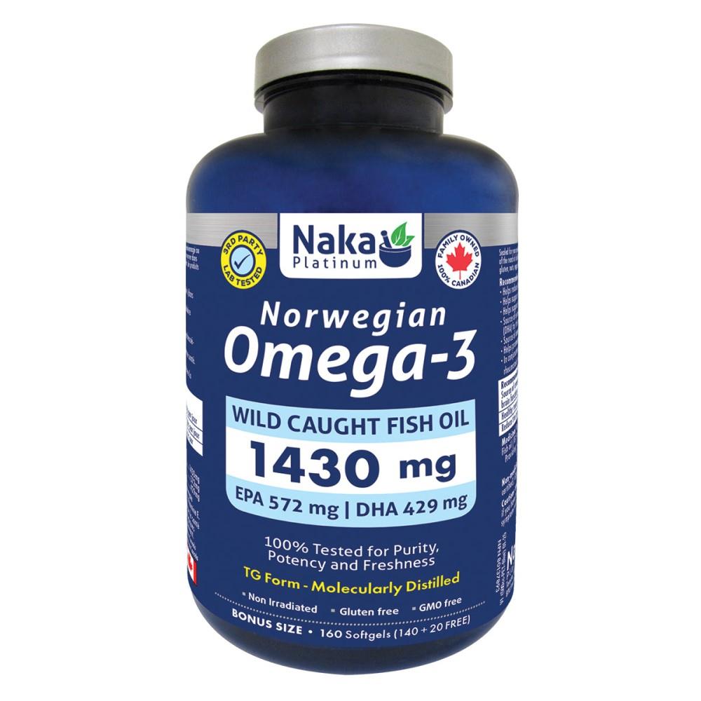 NAKA OMEGA-3 WILD NORWEGIAN FISH OIL - 160 SOFTGELS