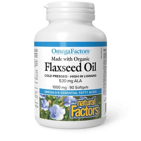 Organic Flaxseed Oil, 1000mg, 90 softgels