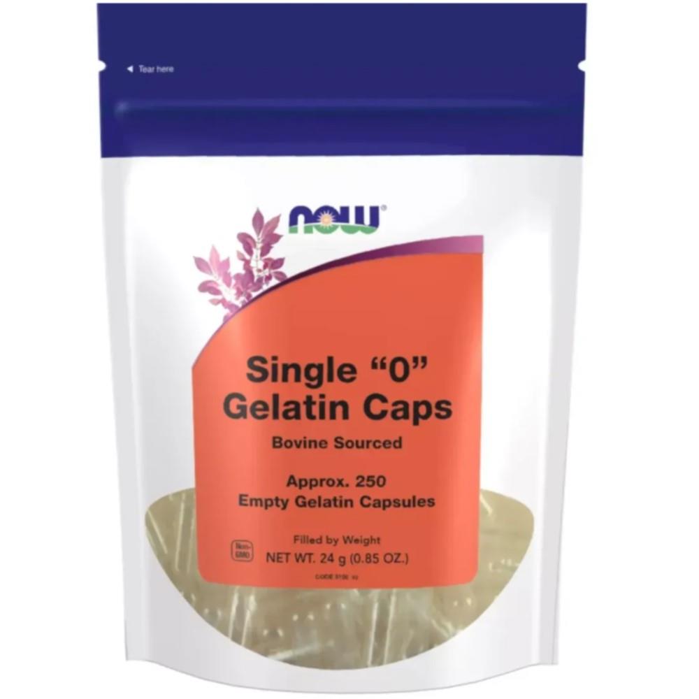 NOW GELATIN CAPS SINGLE "0" - 250 CAPS / 24g