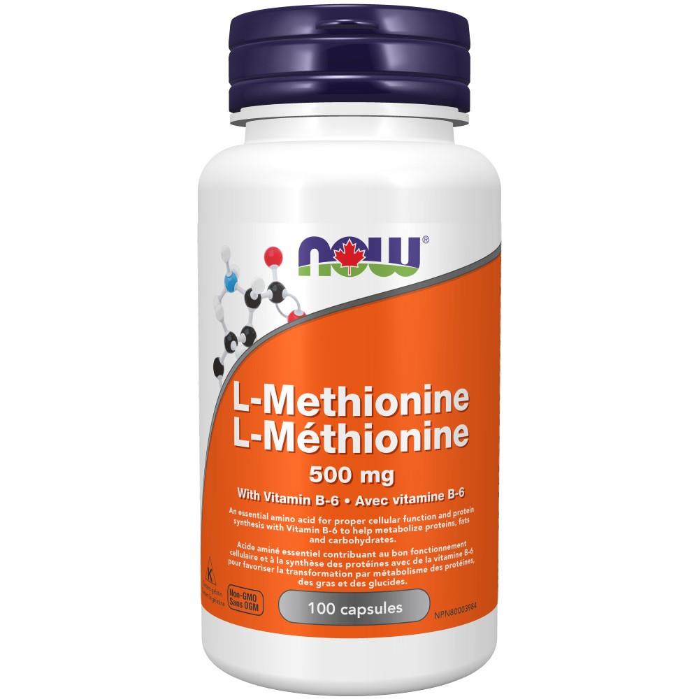NOW L-METHIONINE w B-6 - 500mg / 100 VCAPS