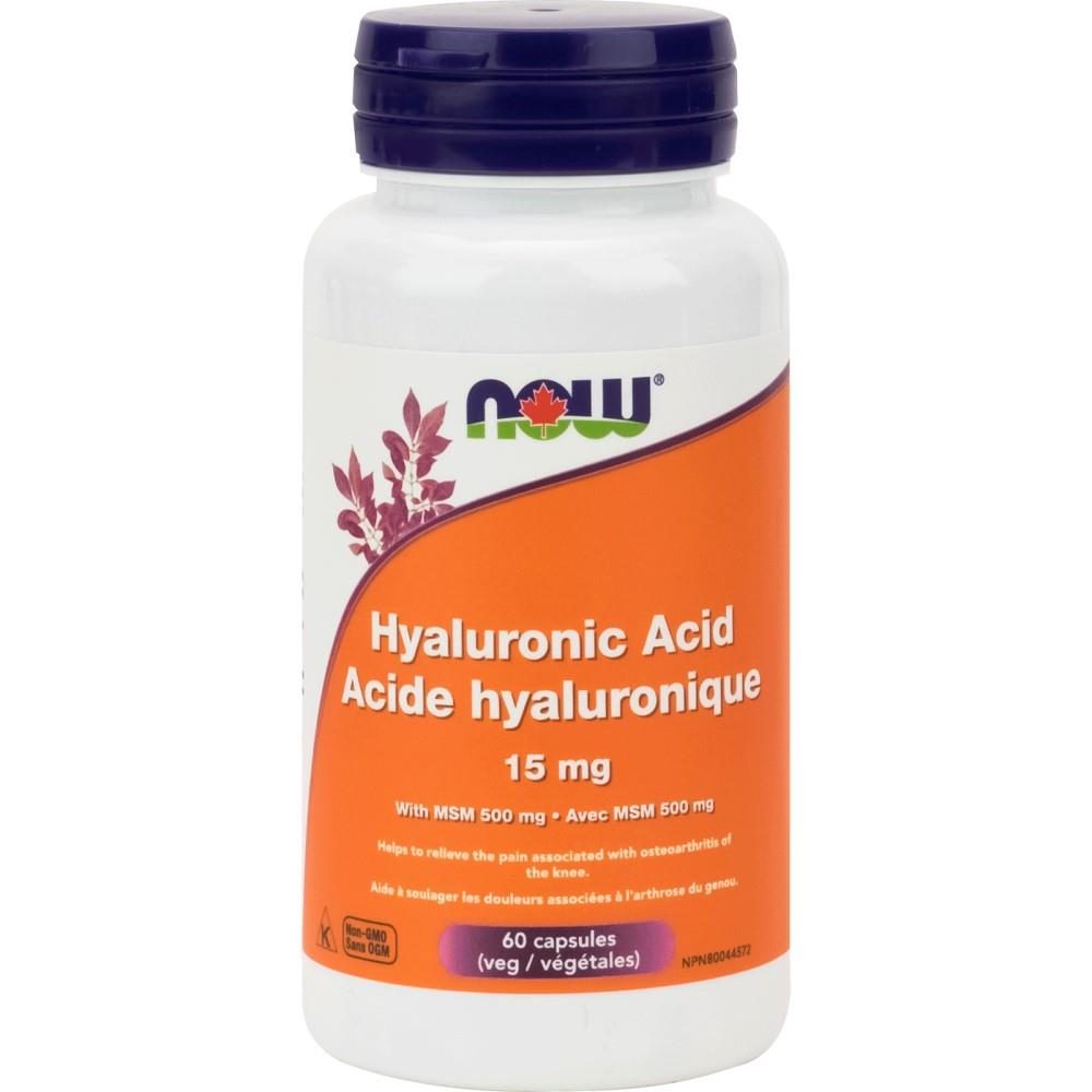NOW HYALURONIC ACID w MSM - 15mg / 60 VCAPS