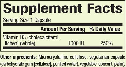 Whole Earth & Sea Vegan Vitamin D3, 1000IU, 90 VCaps