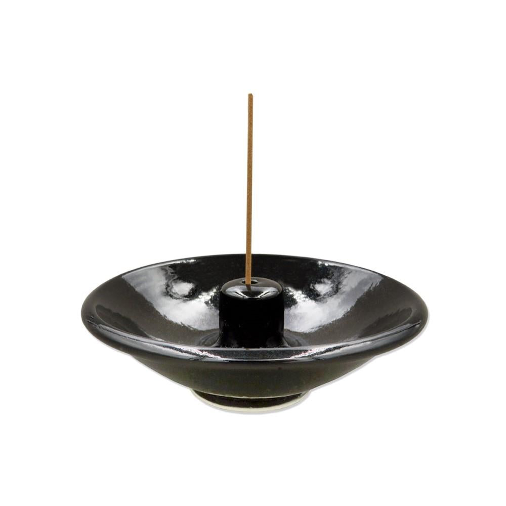 SHOYEIDO INCENSE HOLDER WHEEL OBSIDIAN