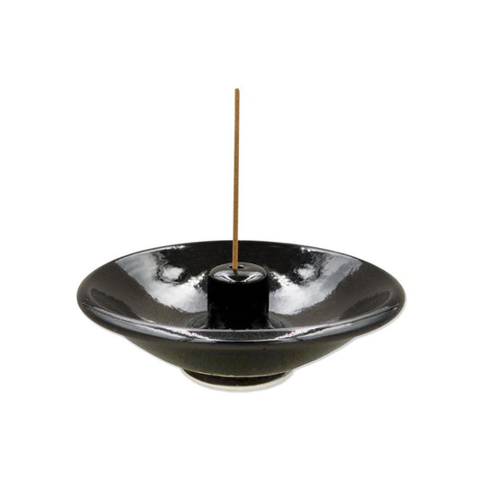 SHOYEIDO INCENSE HOLDER WHEEL OBSIDIAN