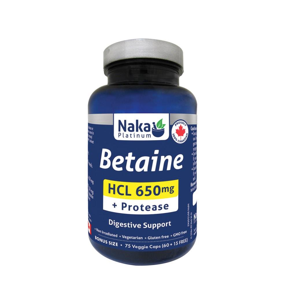 NAKA BETAINE HCL + PROTEASE 650mg / 75 VCAPS