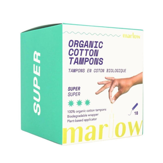 MARLOW COTTON TAMPONS - SUPER / 18 TAMPONS